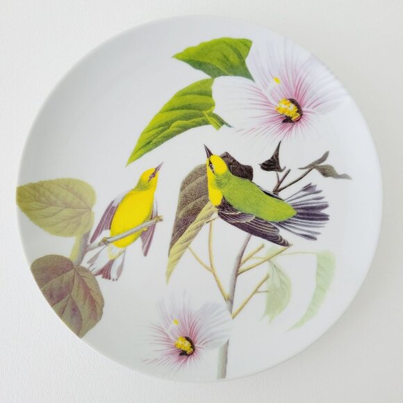 Godinger Audubon Bird Salad Plates (3), Hummingbird, Blue Wing Warbler, Cardinal - Picture 2 of 13